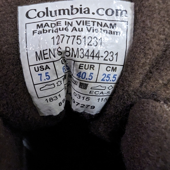 Columbia Hiking Boot, brown Waterproof Leather mens size 7.5, Winter Boot - Picture 12 of 14